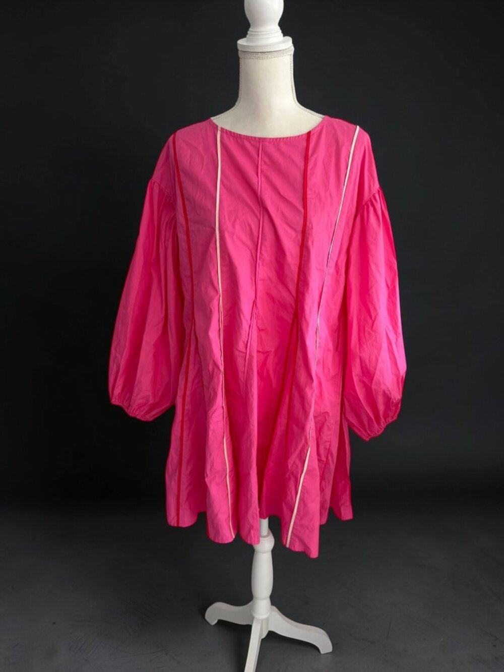 FATE Pink Pinstriped Swing Dress Size Medium